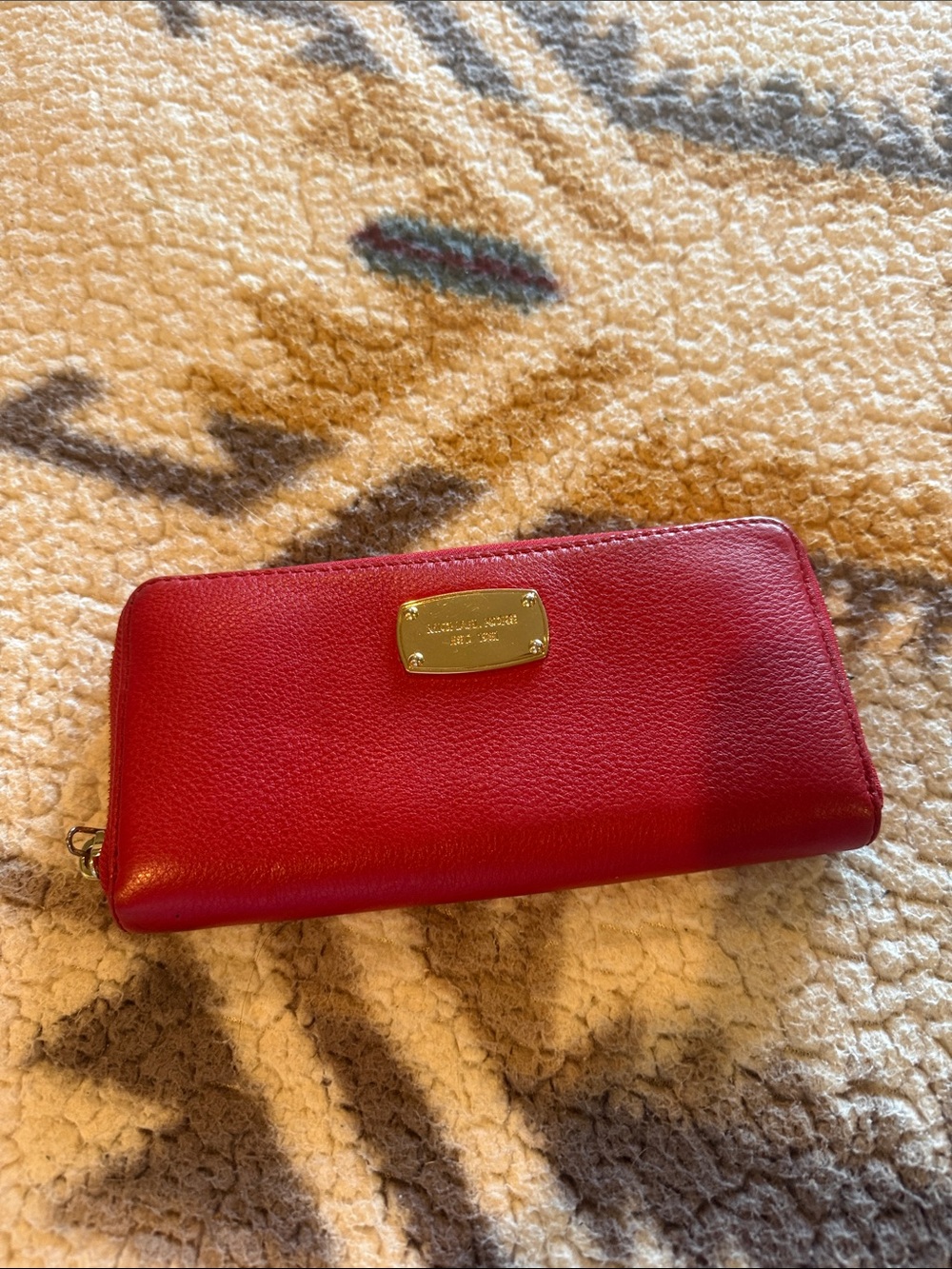 Red Leather Michael Kors Wallet Leather